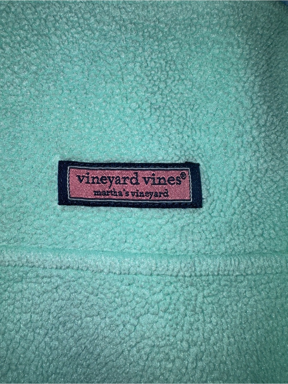 Vineyard Vines Mint Green & Periwinkle Blue Sherpa Fleece 1/4 Zip Pullover XL - Picture 3 of 6